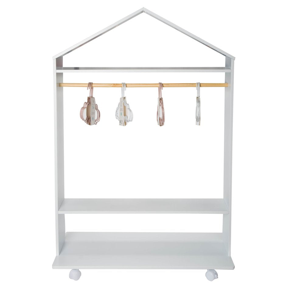Shelf on wheels, white, H120x80.5x36cm