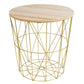 Round Side Table with Removable Tray – Gold Modern Design