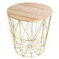 Round Side Table with Removable Tray – Gold Modern Design