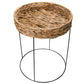 Elo M Side Table – Natural Water Hyacinth & Metal Round Accent Table