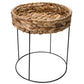 Elo S Side Table – Natural Water Hyacinth & Metal Round Accent Table