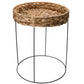 Elo L Side Table – Natural Water Hyacinth & Metal Round Accent Table