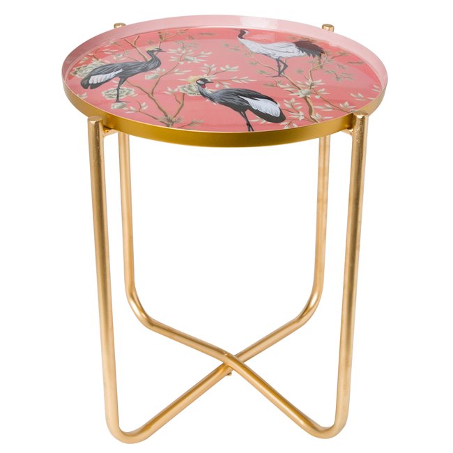 Krano S Side Table – Pink Metal Round Accent Table