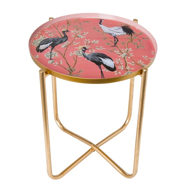 Krano S Side Table – Pink Metal Round Accent Table