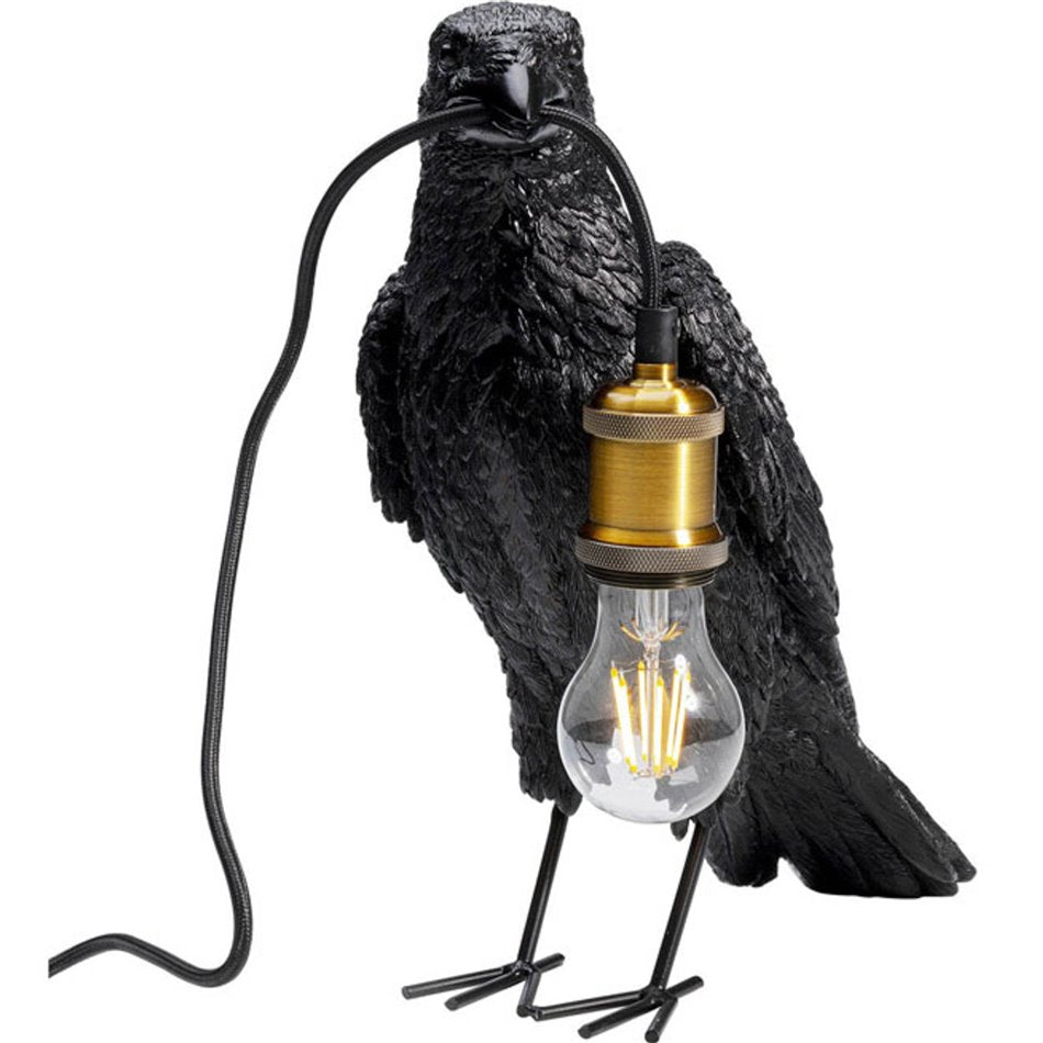 Table lamp Animal Crow, mat black, H34x31x14cm, E27 40W(MAX)