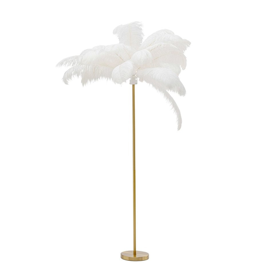 Floor lamp Feather Palm, white, H165cm D90cm, E27 35W(MAX)