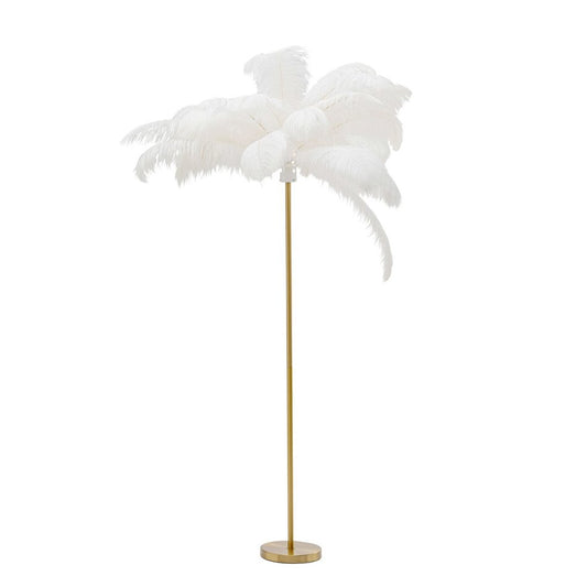 Floor lamp Feather Palm, white, H165cm D90cm, E27 35W(MAX)