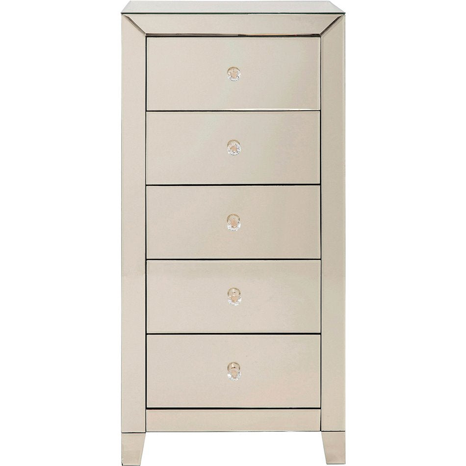 Chest of drawers Luxury Champagne, 5 drawers, spoguļvirsma, H111x51x43.5cm