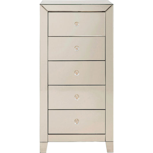 Chest of drawers Luxury Champagne, 5 drawers, spoguļvirsma, H111x51x43.5cm