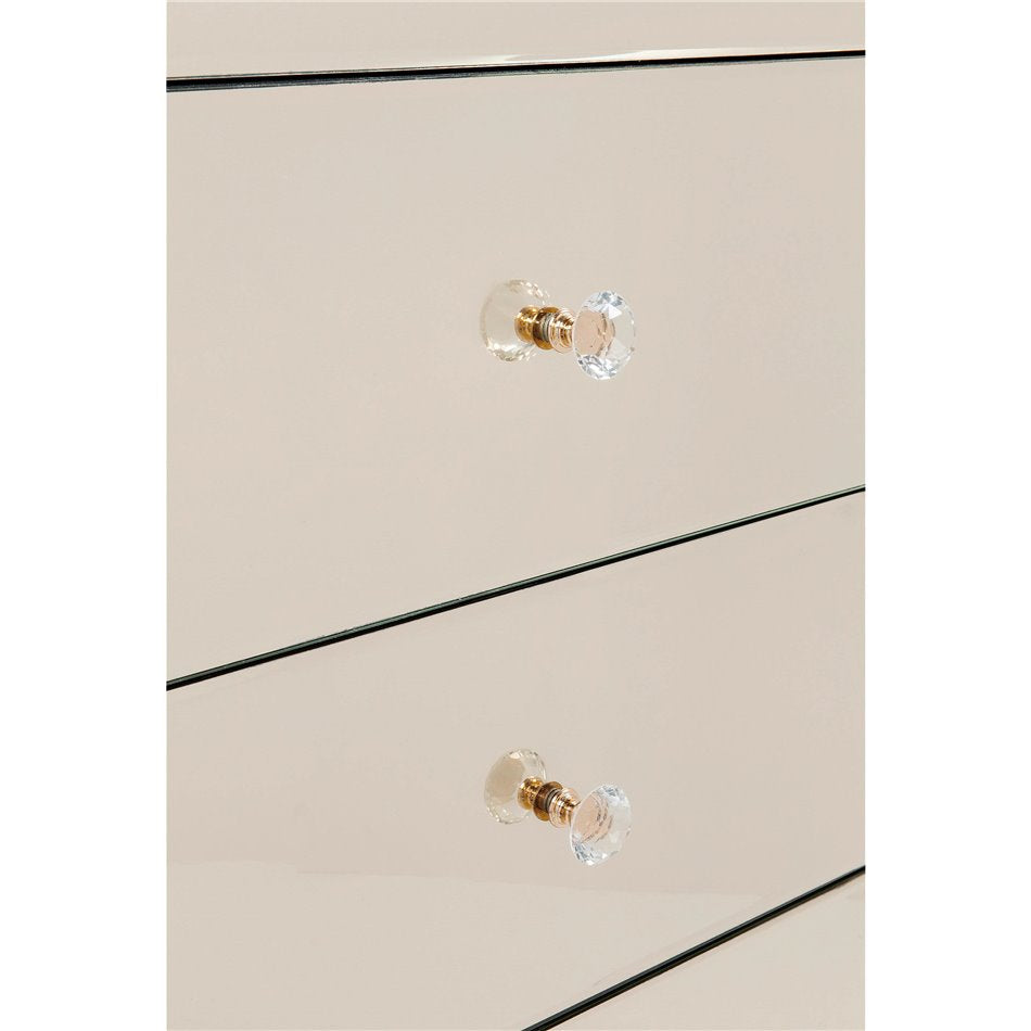 Chest of drawers Luxury Champagne, 5 drawers, spoguļvirsma, H111x51x43.5cm