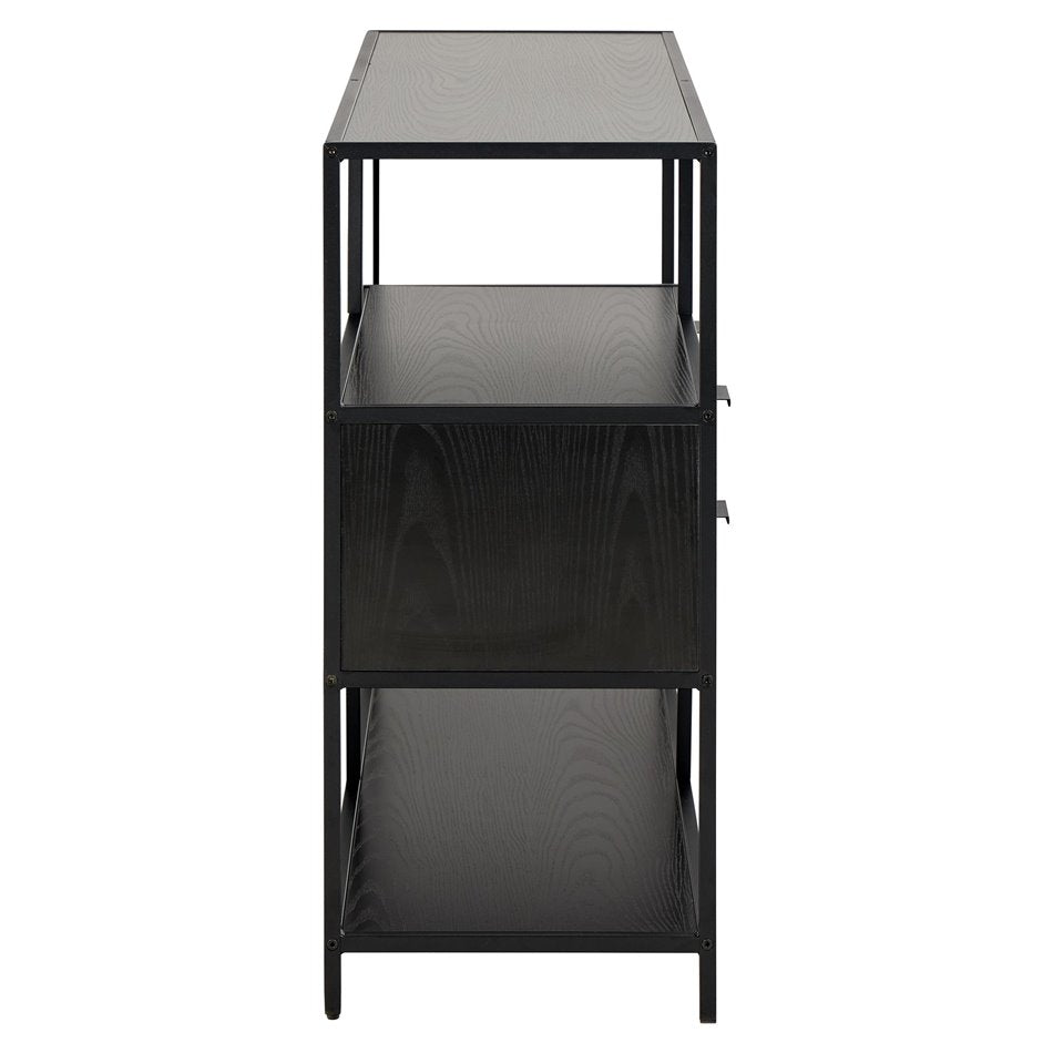 Bookcase Seaford, black, H78x114x35cm