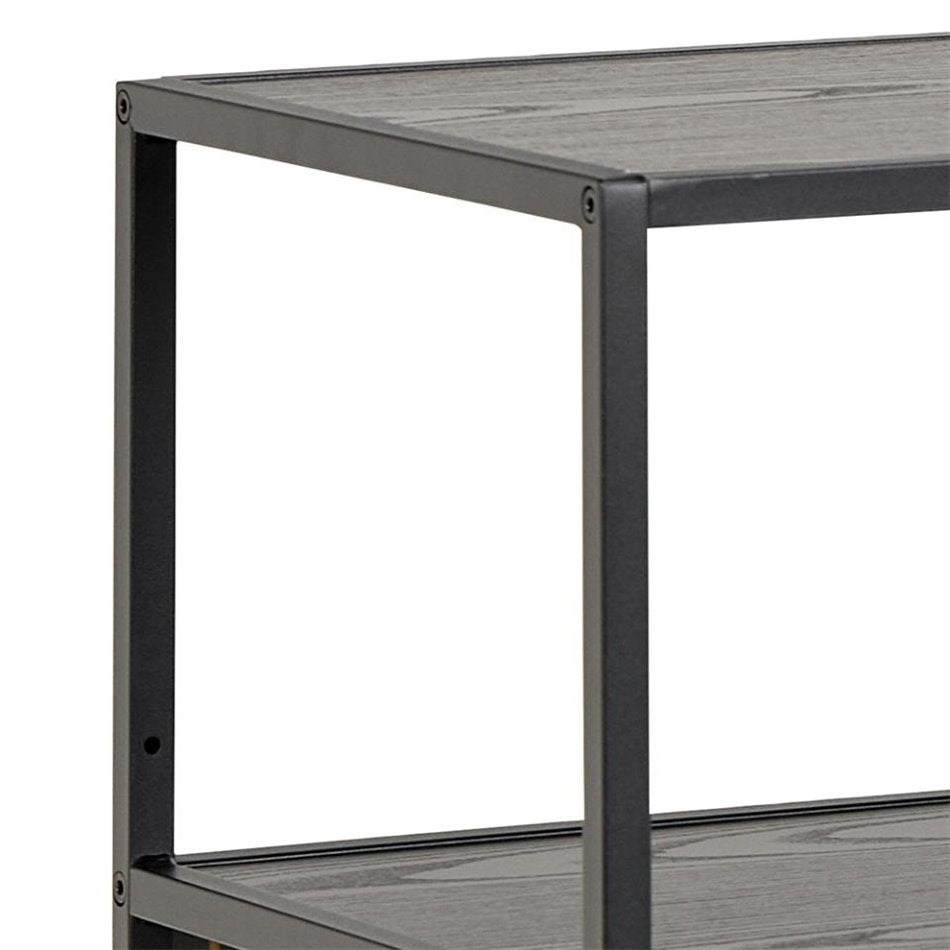 Bookcase Seaford, black, H78x114x35cm