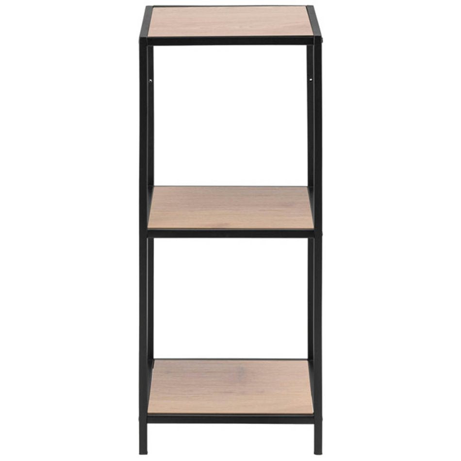 Bookcase Seaford, oak/black, H82.5x35x37cm