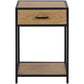 Bedside table Seaford, oak/black, H63x42x35cm