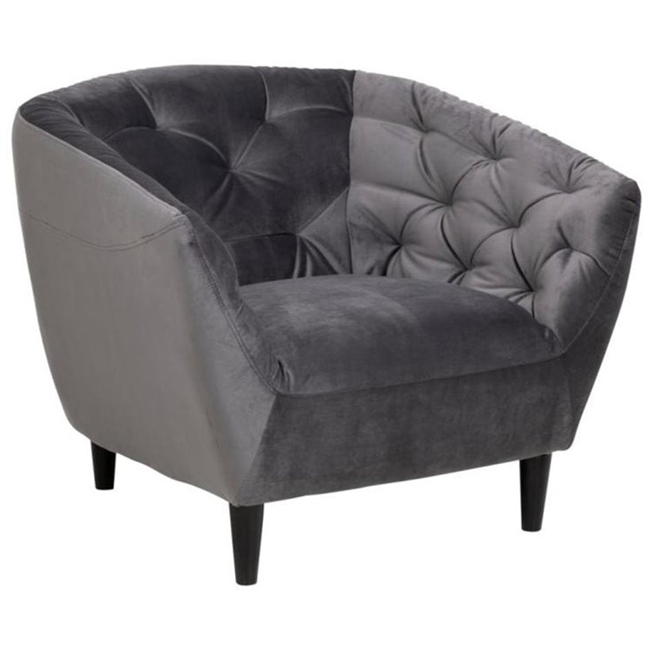 Armchair Aria, dark grey, H78x97x84cm, seat height 46cm