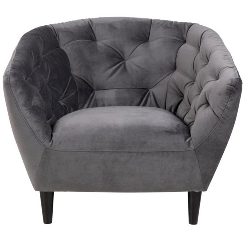 Armchair Aria, dark grey, H78x97x84cm, seat height 46cm