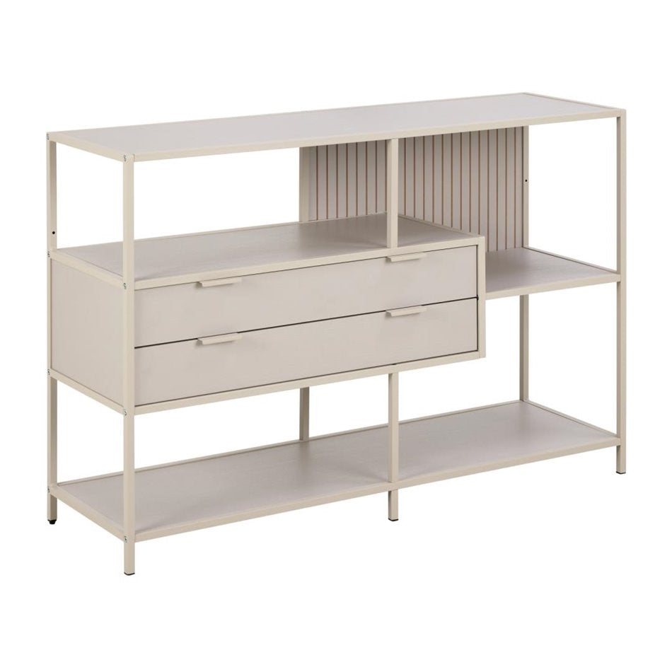 Bookcase Seaford, light grey/beige, H78x114x35cm