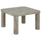 Acolano Coffee Table – Grey Marble-Look MDF, 60×60×36 cm