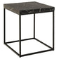 Arossa Coffee Table – Black Marble Look MDF & Steel, 40×40×45 cm
