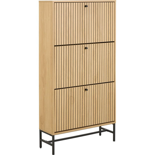 Shoe cabinet Albany, natural color, H140x72x25cm
