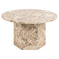Axos Coffee Table – Beige Marble, 80×80×42 cm