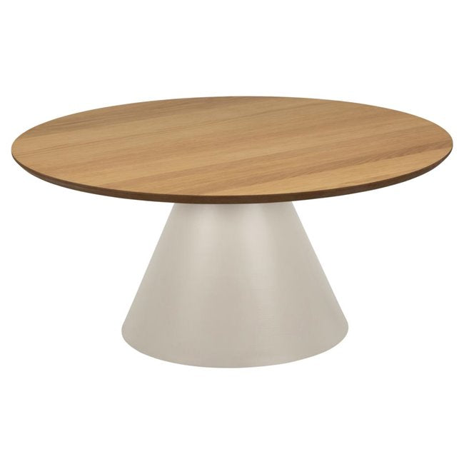 Round Coffee Table – White Marble Glass Top with Gold Legs