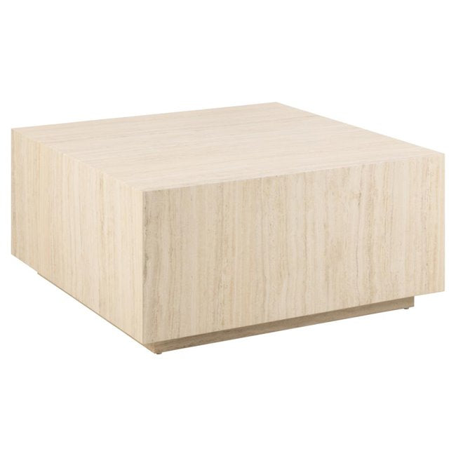 Aice Coffee Table – Beige MDF Square Design, 90×90×42 cm