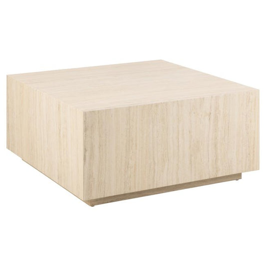 Aice Coffee Table – Beige MDF Square Design, 90×90×42 cm
