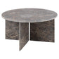 Avega Coffee Table – Grey Marble, 90×90×42 cm