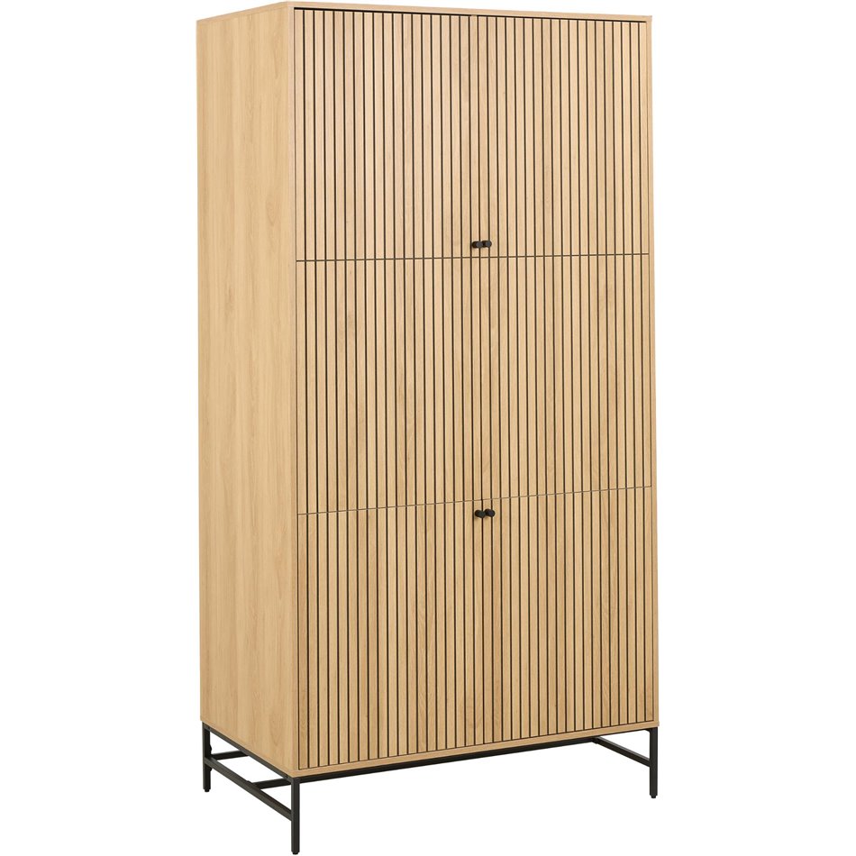 Wardrobe Albany, natural color, H200x99x60cm