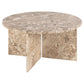 Avega Coffee Table – Beige Marble, 90×90×42 cm