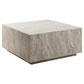 Aice Coffee Table – Grey Marble Look MDF Square Table, 90×90×42 cm