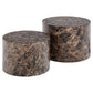 Aice Coffee Table Set – Brown Marble Look, MDF, 58×58×40 cm