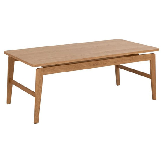 Assex Coffee Table – Natural MDF & Oak Veneer, 120×60×45 cm