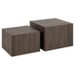 Aice Coffee Table Set – Brown, MDF, 58×58×40 cm