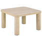 Acolano Coffee Table – Beige Marble-Look MDF, 60×60×36 cm
