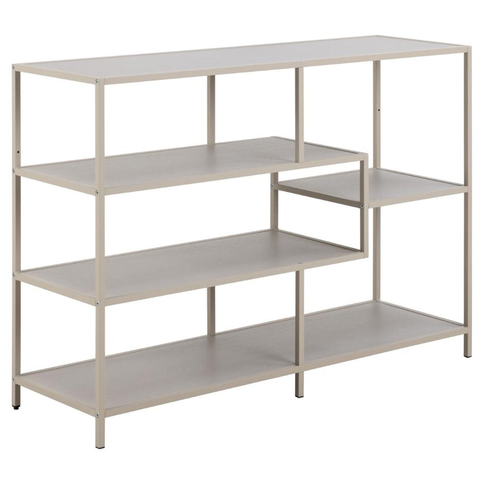 Bookcase Seaford, light grey/beige, H78x114x35cm