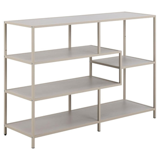 Bookcase Seaford, light grey/beige, H78x114x35cm