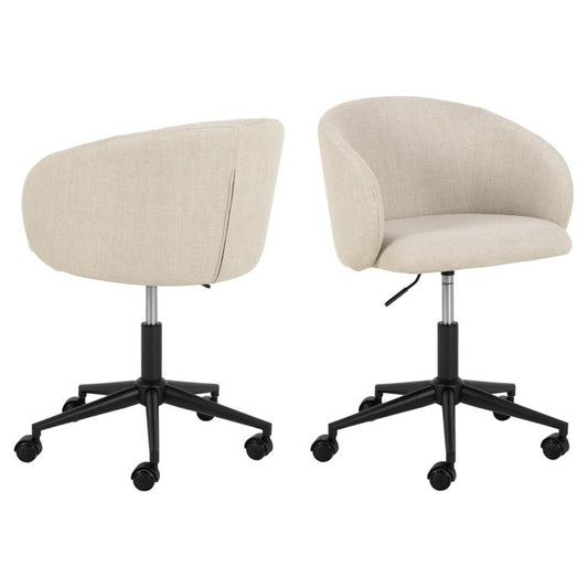 Aleanor Adjustable Office Chair – Beige Fabric, Modern Steel Frame Design