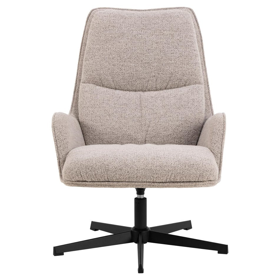 Armchair Asley, swivelling, beige, H93x72x84cm, seat height 42cm