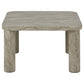 Acolano Coffee Table – Grey Marble-Look MDF, 60×60×36 cm