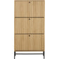 Shoe cabinet Albany, natural color, H140x72x25cm
