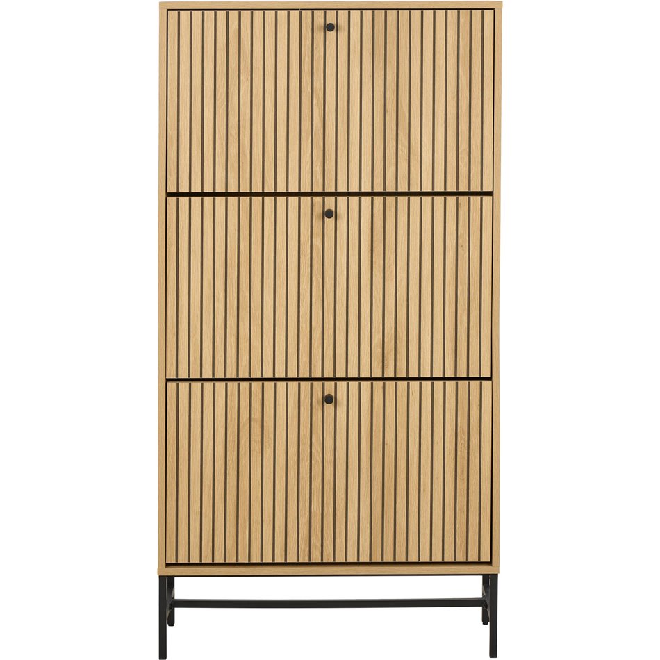 Shoe cabinet Albany, natural color, H140x72x25cm