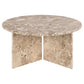 Avega Coffee Table – Beige Marble, 90×90×42 cm