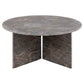 Avega Coffee Table – Grey Marble, 90×90×42 cm