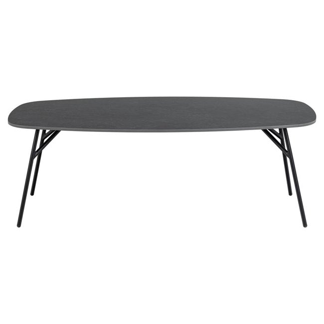 Aracas Coffee Table – Black Steel & Ceramic, 120×60×41 cm