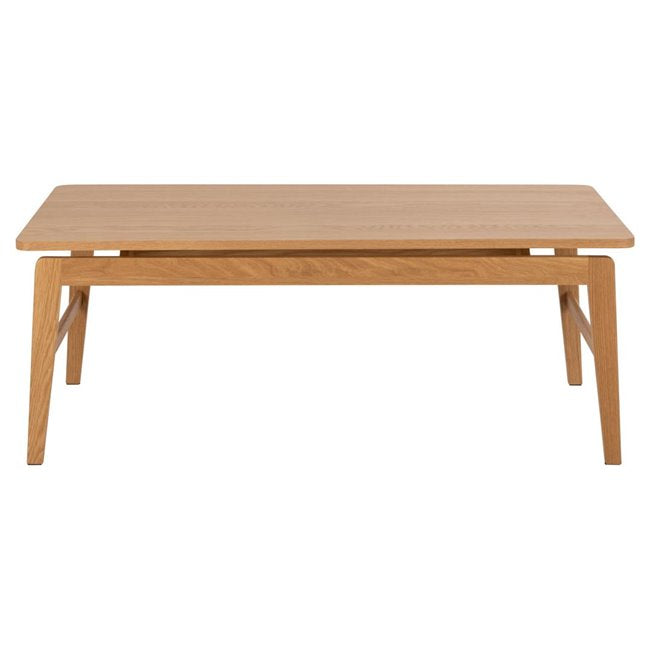 Assex Coffee Table – Natural MDF & Oak Veneer, 120×60×45 cm