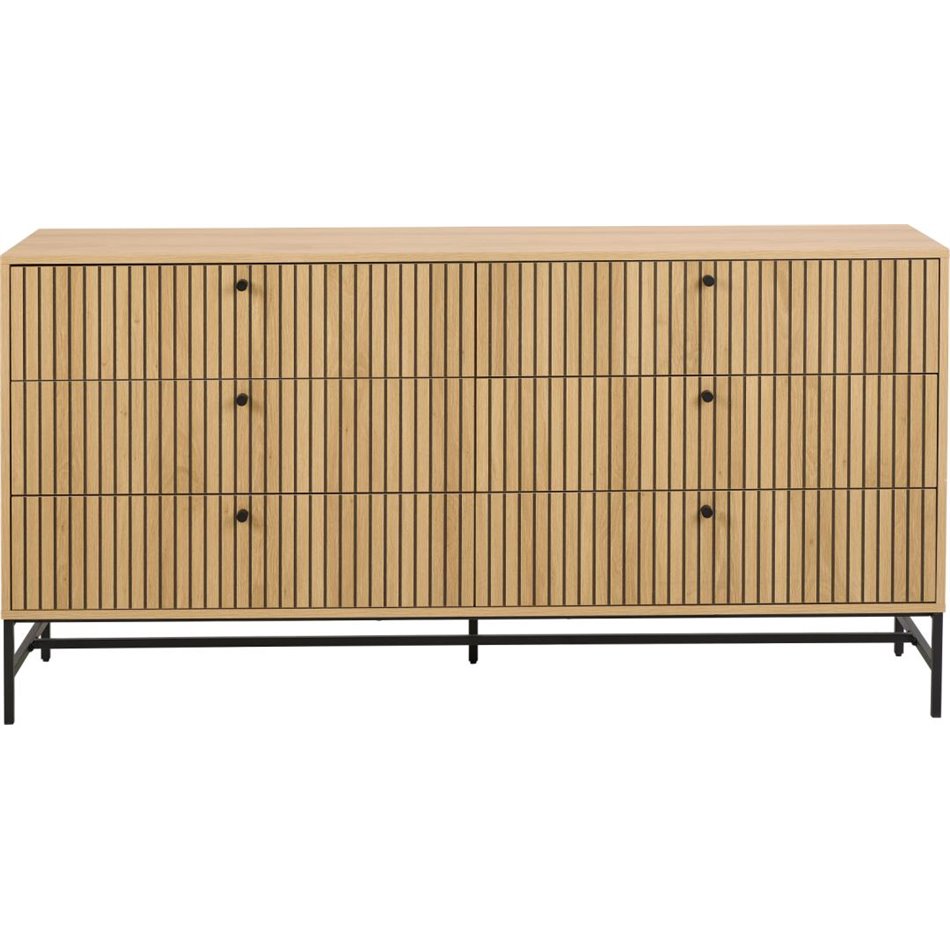 Chest of drawers Albany, natural color, H80x158x40cm