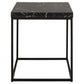 Arossa Coffee Table – Black Marble Look MDF & Steel, 40×40×45 cm