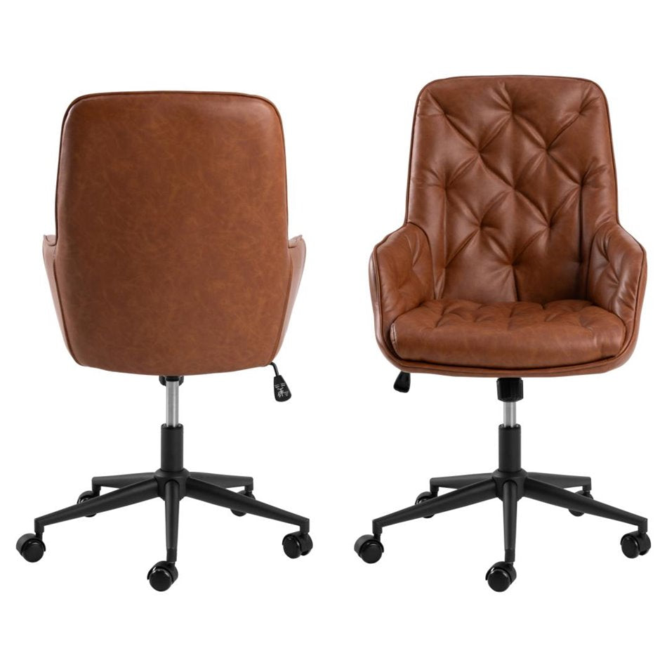 Ergonomic Office Chair Ariko – Brown Eco Leather, Adjustable Height & Armrests, 106×60×67.5 cm